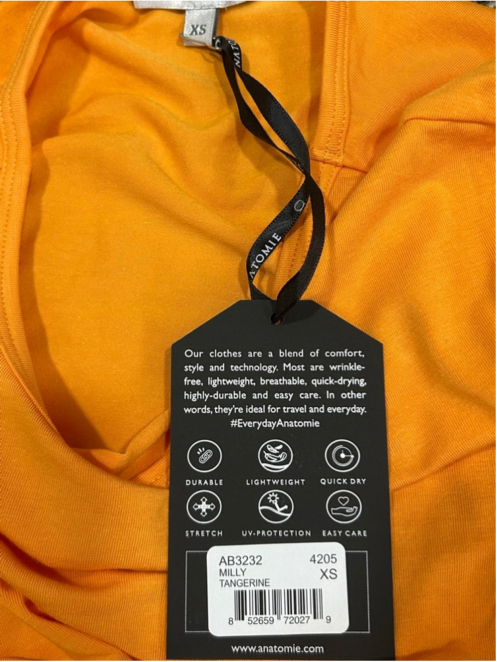 NWT Anatomie Milly Ruched Long Sleeve Top in tangerine in large retails $178 - Picture 7 of 8